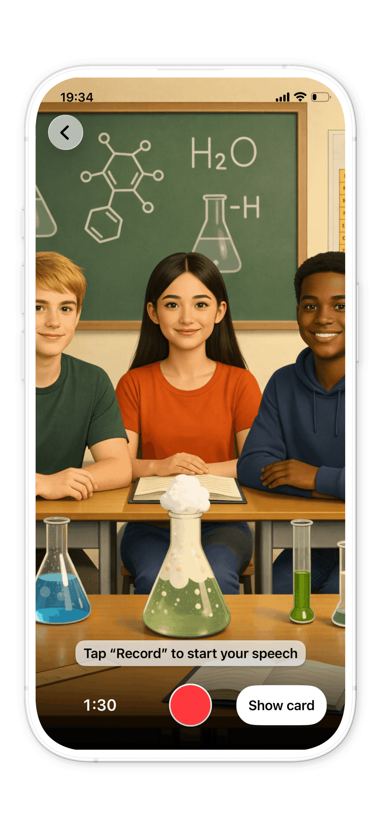 Babli app showing Education and Teaching speaking practice scenarios