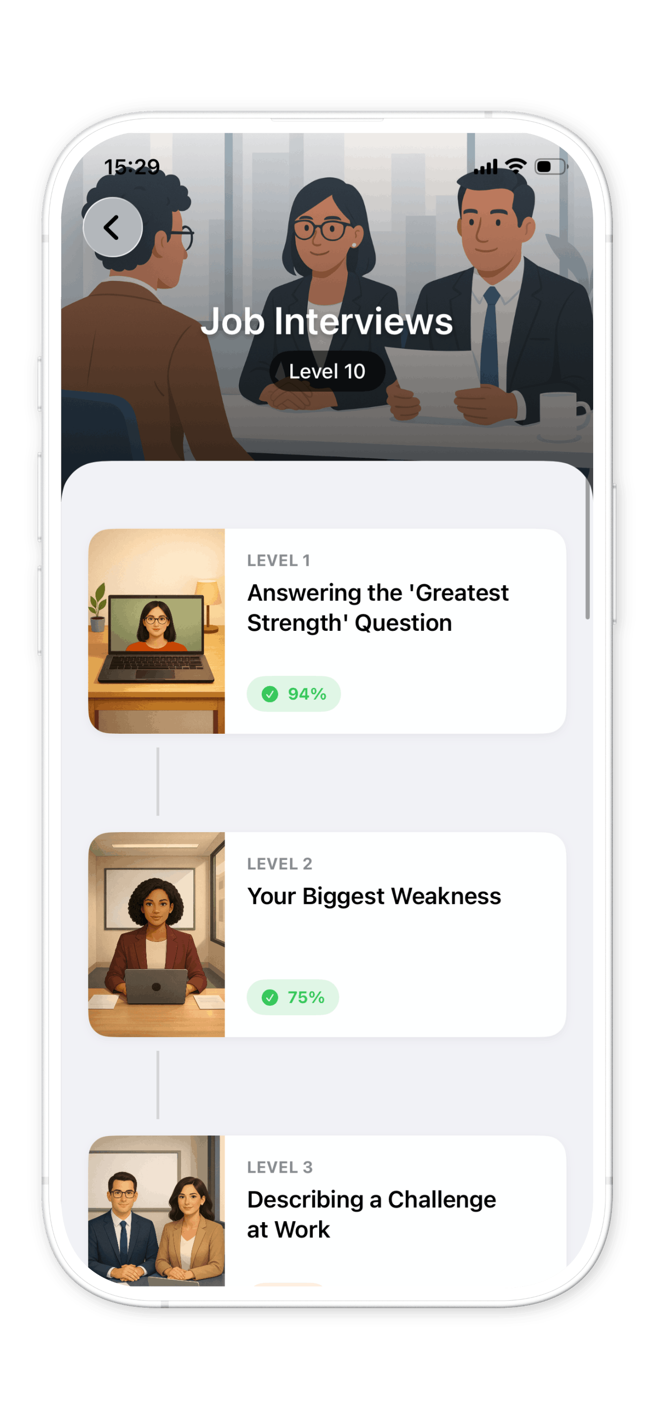 Babli Job Interviews public speaking course on iPhone