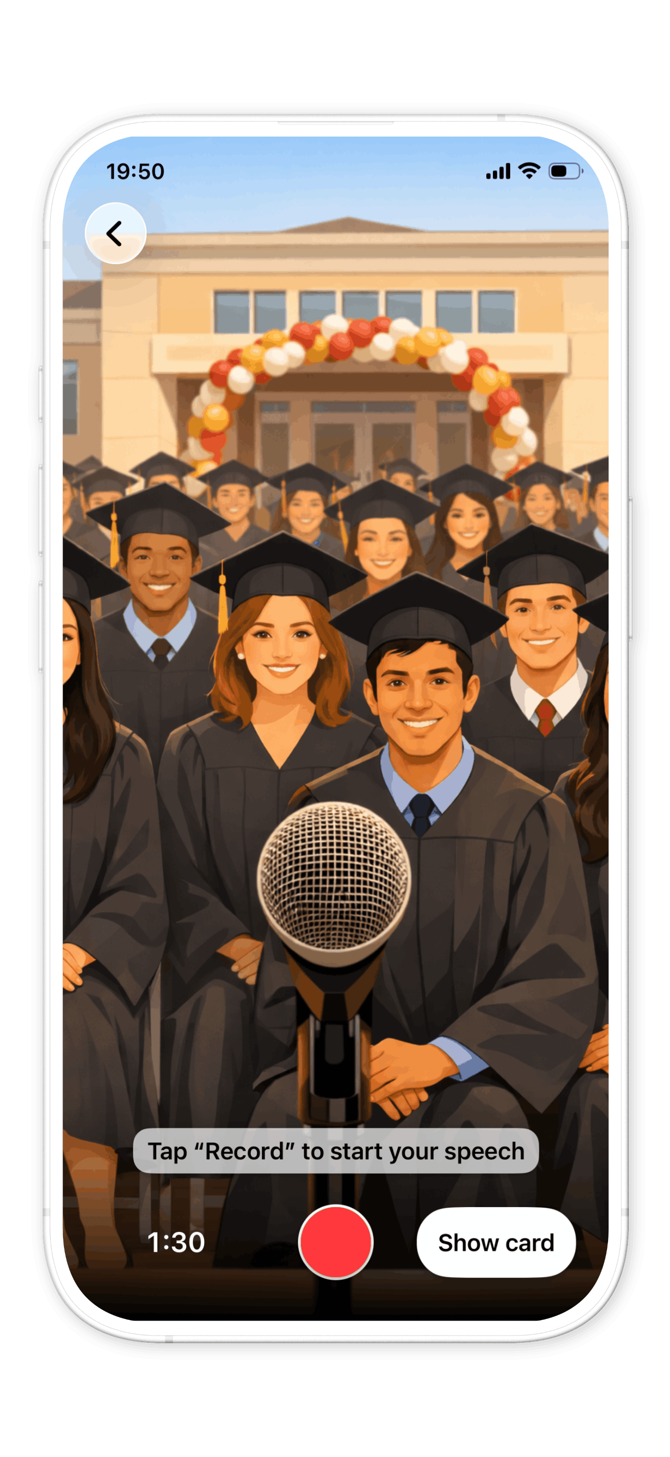 Babli app showing Social Events speaking practice scenarios